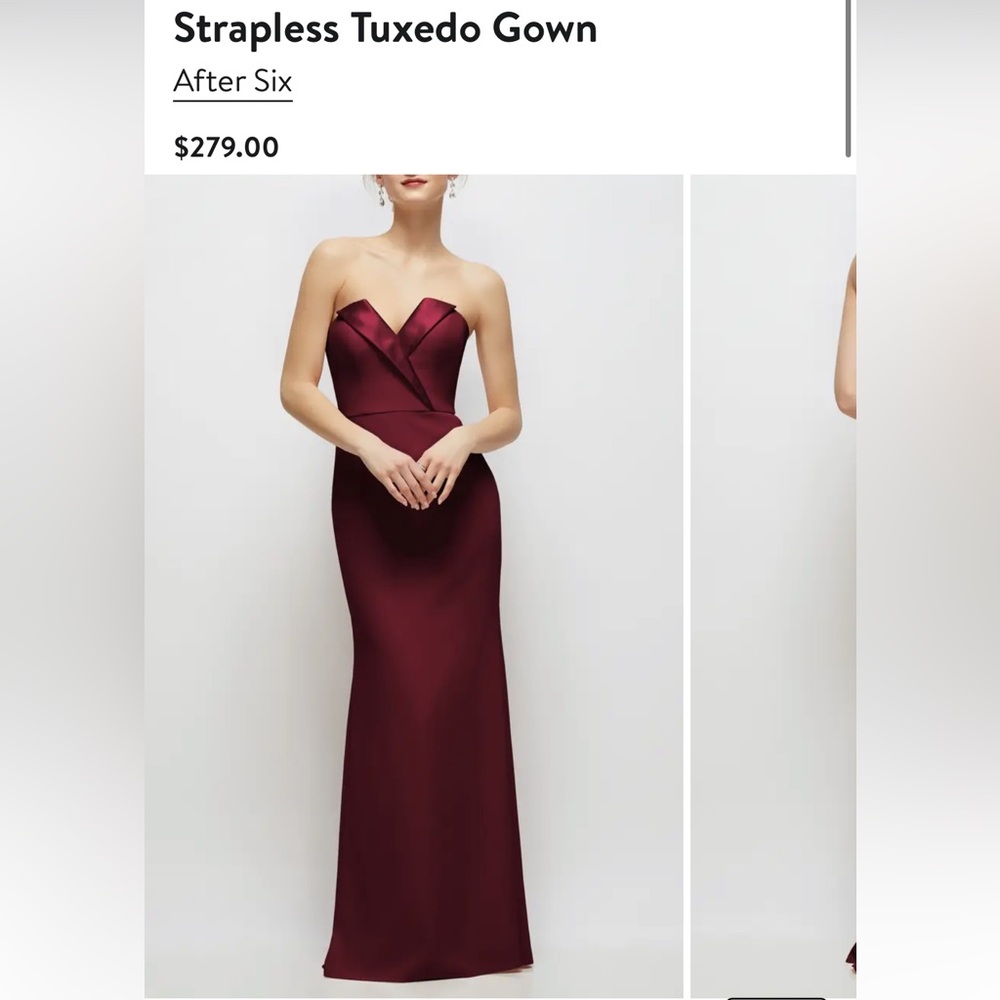 After Six Strapless Tuxedo Gown